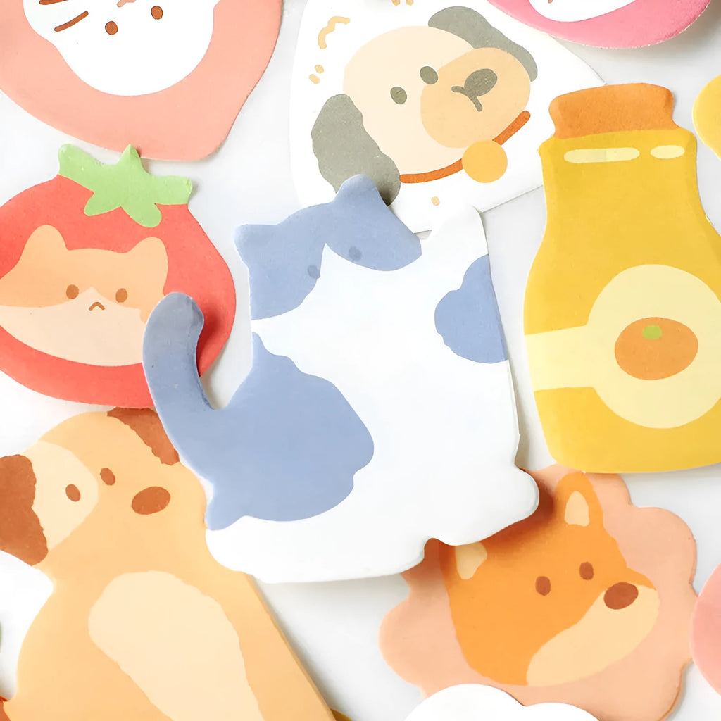 Small animal shaped sticky note set with 90 pages and six cute cover designs