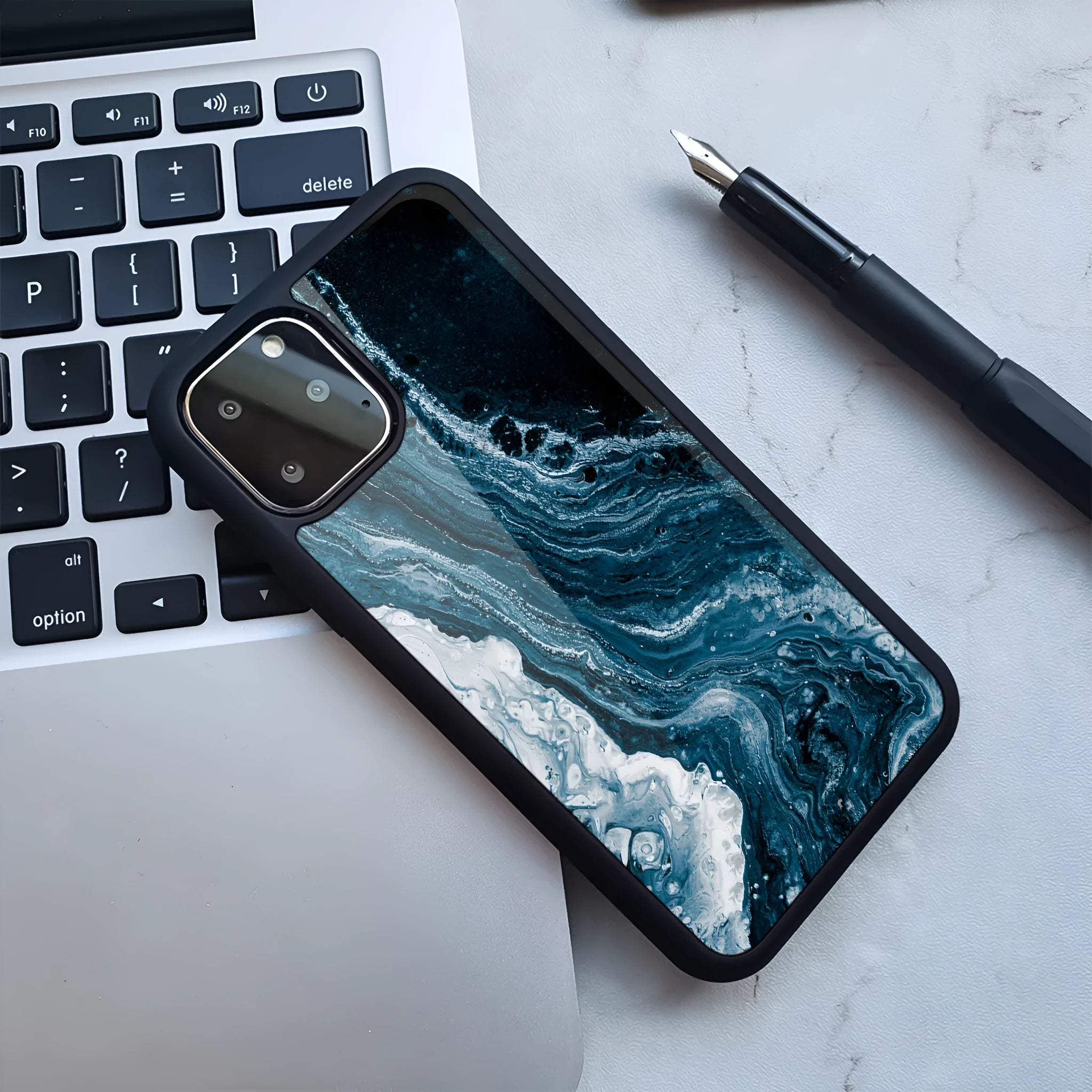 Marbled Huawei smartphone case with TPU and PC construction in multiple colour options