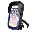 TPU mobile phone stand mounted on bicycle handlebar showing smartphone in use