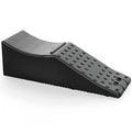 Black rectangular car seat pad shown on a car seat, dimensions 55cm by 44cm by 33cm.