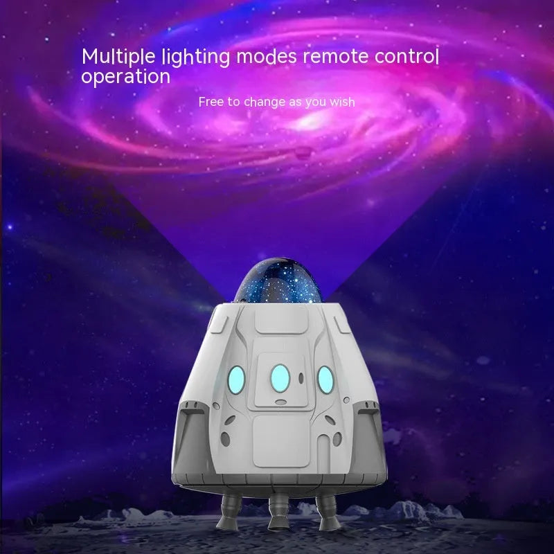 White space capsule Bluetooth remote control Northern Lights starry sky ambience light on table