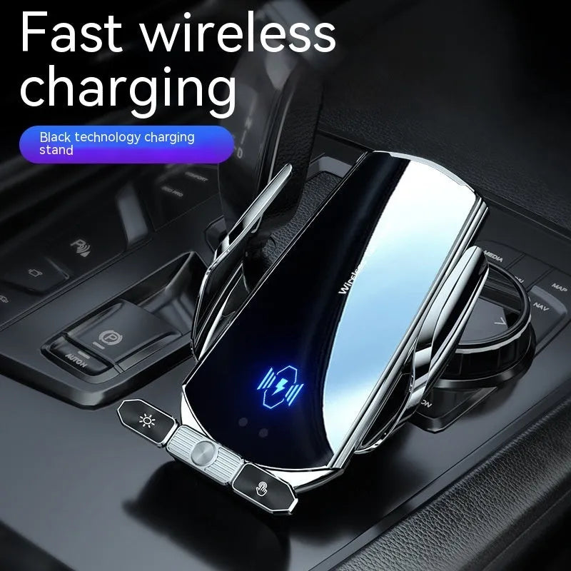 Car wireless charger phone bracket black buckle-type air outlet mount 15W