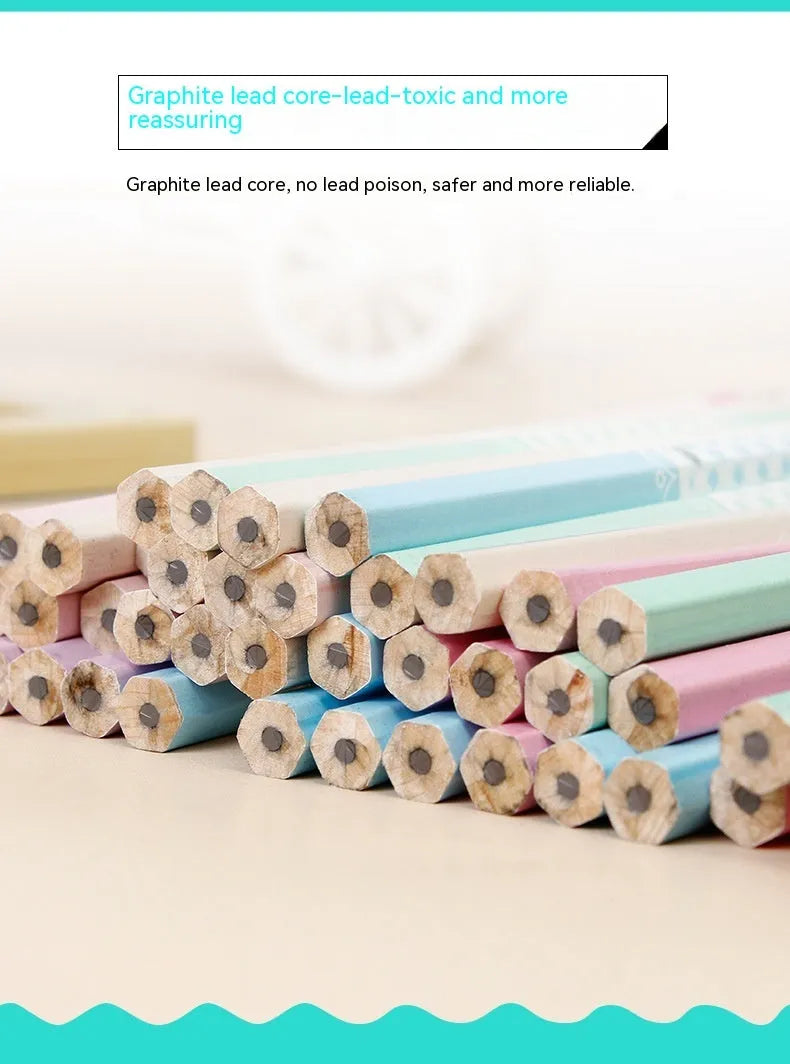 Barrel containing 50 HB basswood hexagonal pencils for school and office use