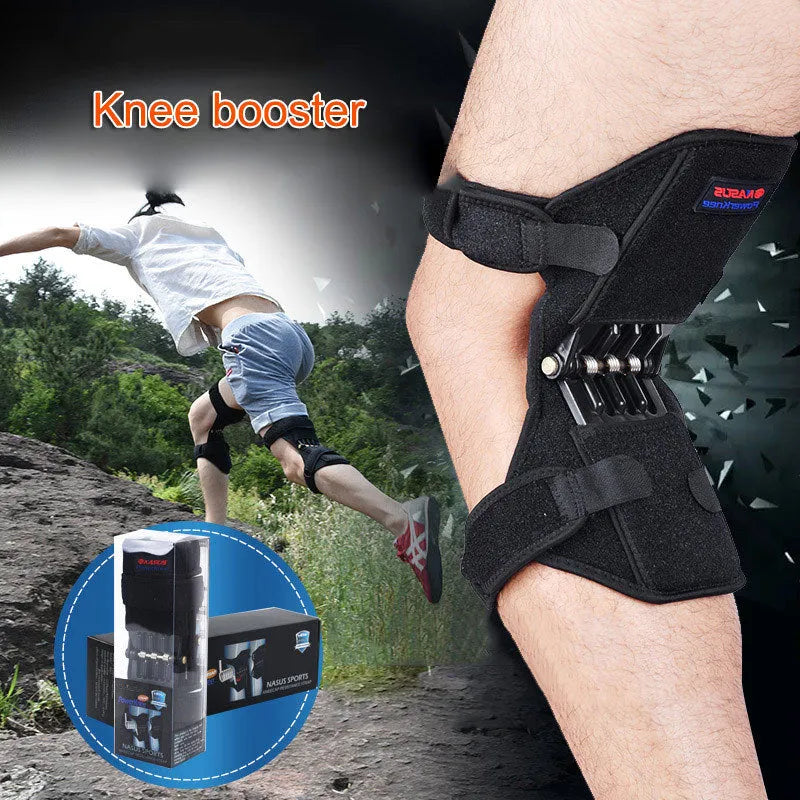 Adjustable knee brace with patella support and spring mechanism in breathable fabric