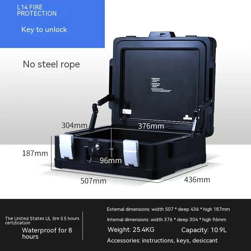 Portable steel alloy safe with mechanical combination dial and carrying handle