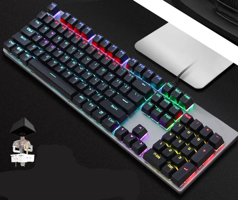 AOC GK410 wired mechanical keyboard with backlit keys and metal case