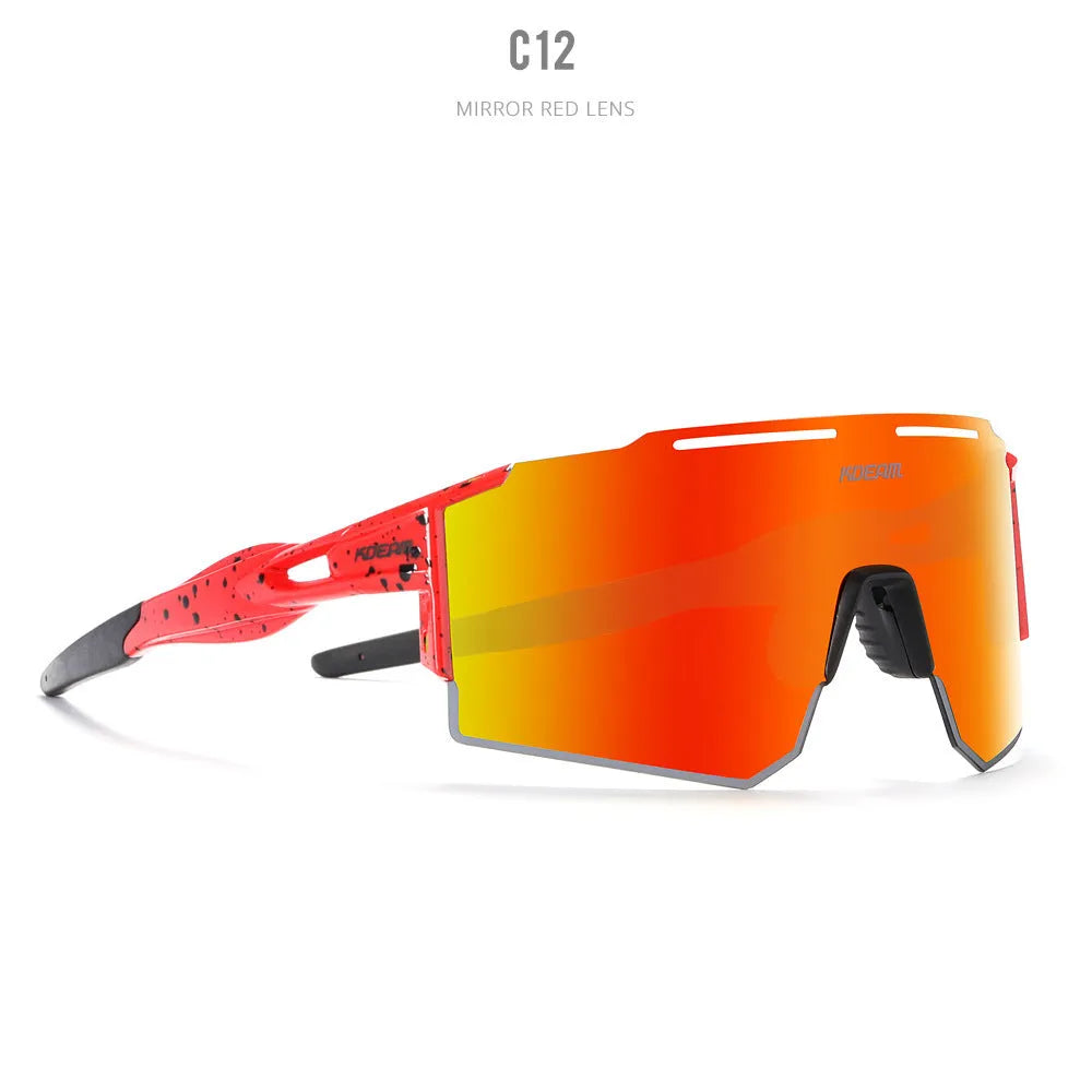 Ultralight polarised cycling sunglasses with frameless TR90 frame in a selected colour.