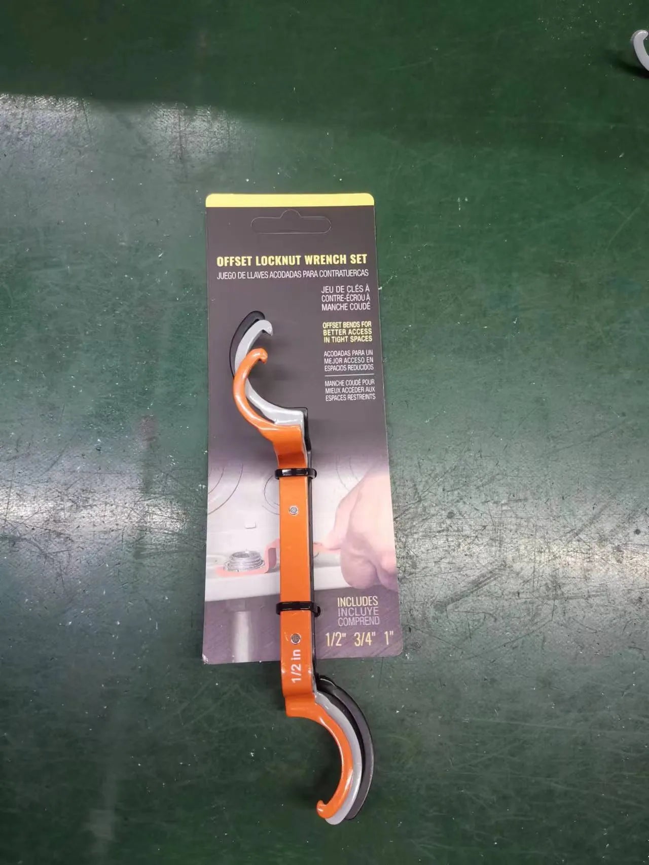 Crescent magnetic suction wrench catheter locking wrench kit three-piece set in orange, grey, and black colours