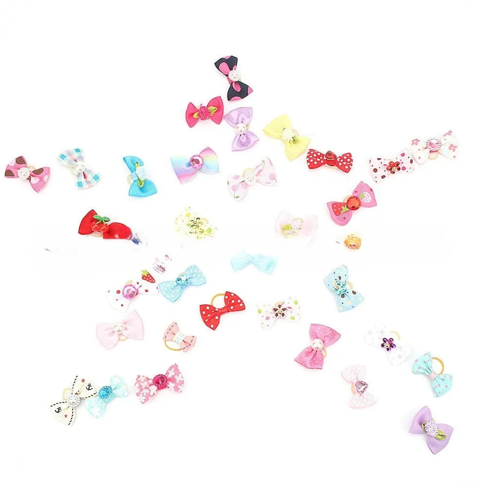 10-piece polyester bow headband set for small pets size 0 general gender
