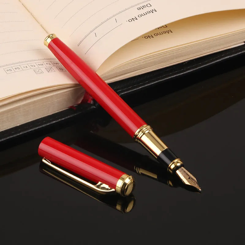 Metal ballpoint pen with 0.5mm Yijin nib in black and red colour options