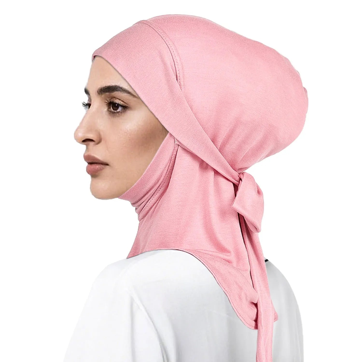 Women's hand-embroidered polyester dome crown headscarf in black – winter sun protection and warmth