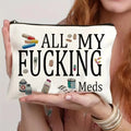 Lightweight polyester canvas cosmetics bag with metal zipper in one of five colour options.