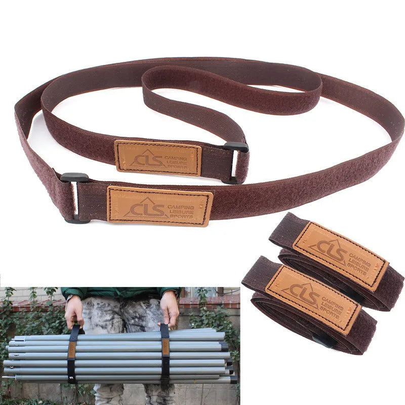 Brown polyester simple binding strap 110cm long 2.5cm wide with buckle