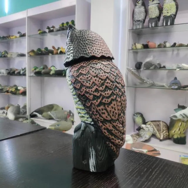 Electric owl outdoor animal model decoration with 360-degree rotating head