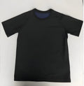 Men's black short sleeve athletic fitness body shaping tank top on display