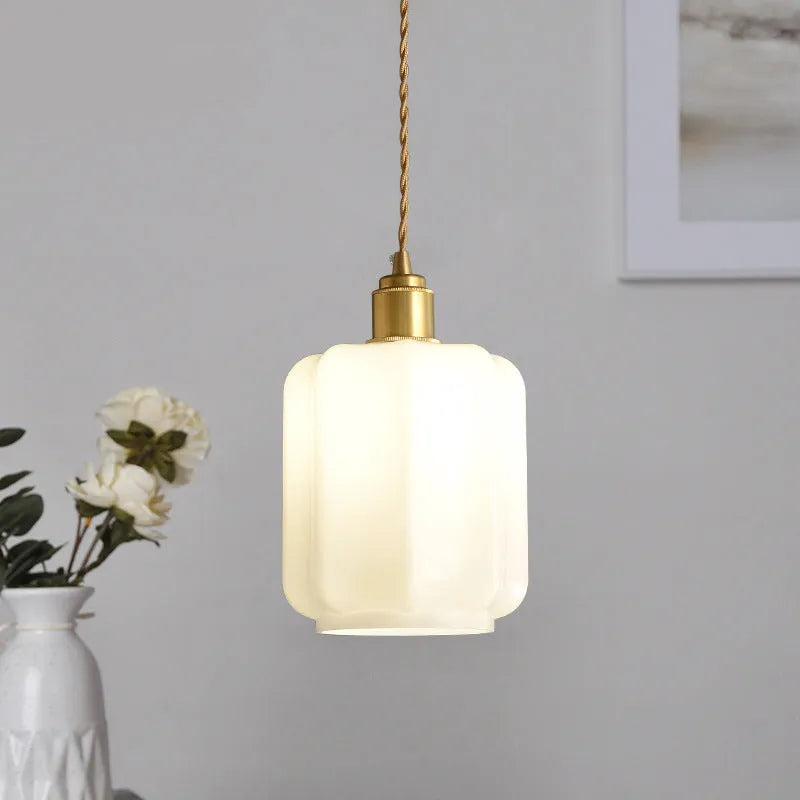 Brass vintage white jade glass chandelier with 15x24cm dimensions for living room dining bedroom