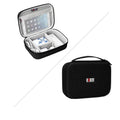 Black EVA digital storage bag with open compartment showing cable organisation