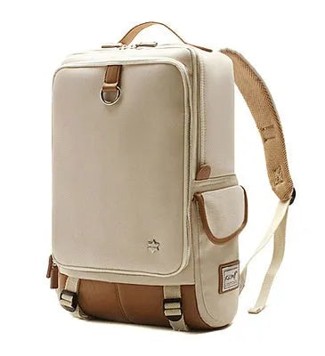 Men's modern Korean backpack in Oxford cloth showing army green colour option