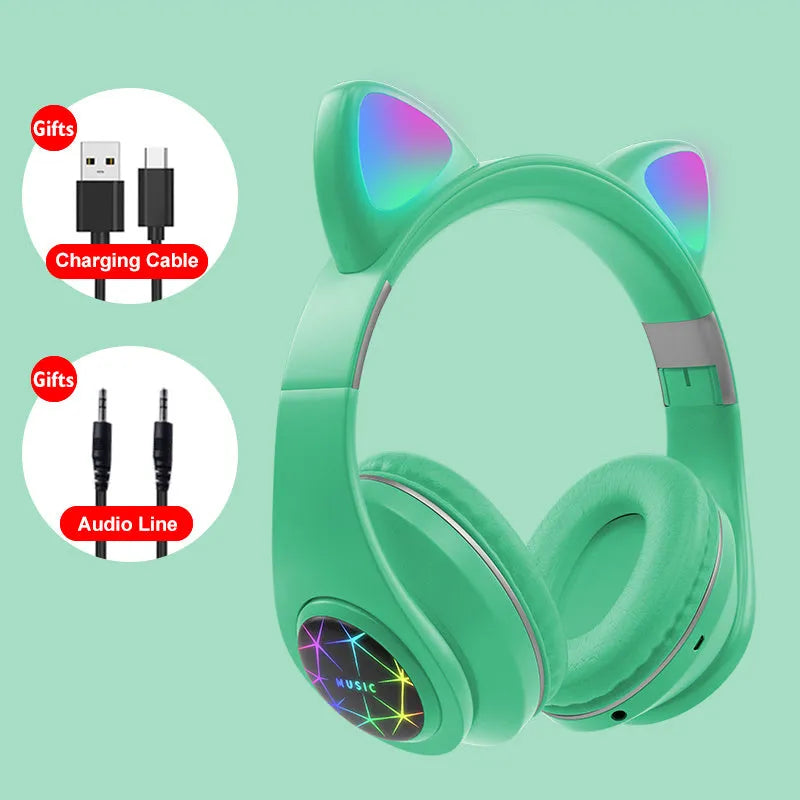 Cat ear wireless Bluetooth sports headset in six colour options