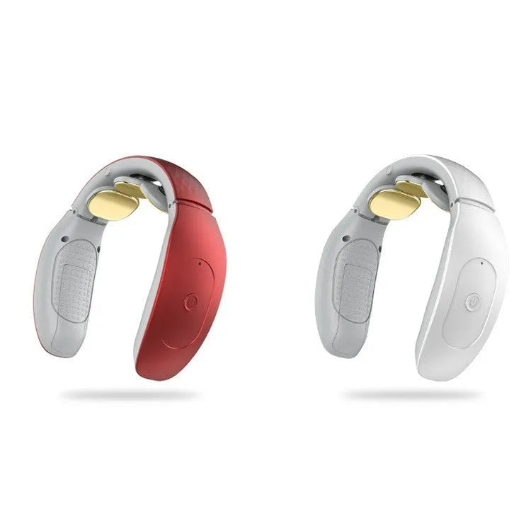 Intelligent cervical and personal massager in red or white with three massage contacts.
