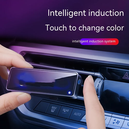 Black automobile aromatherapy air outlet ambience light with LED illumination for car interior