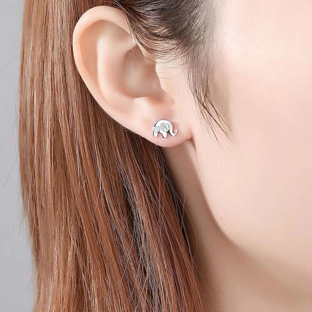 Geometric Korean silver earrings in gold and silvery colours measuring 0.6cm by 0.9cm