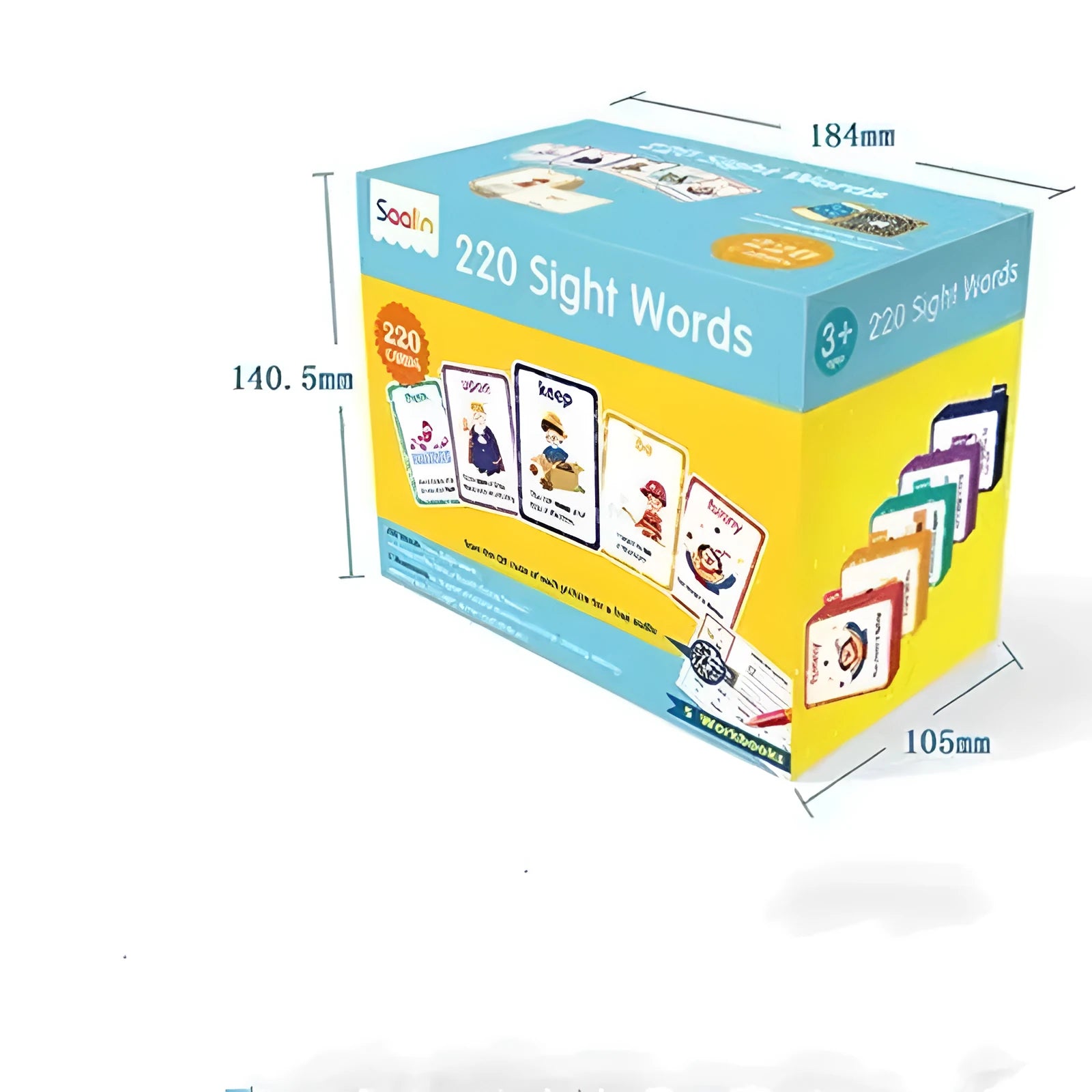 High-frequency word card set with 220 game cards and 5 workbooks for early childhood education