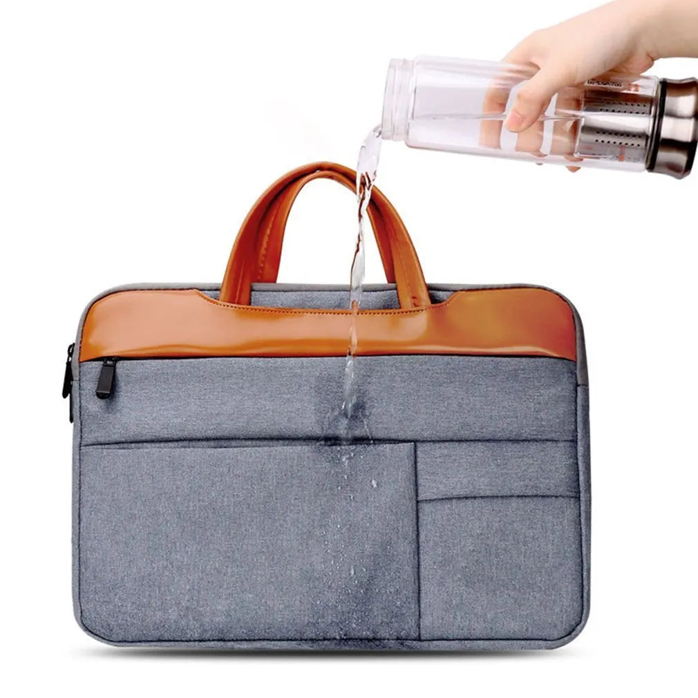 Grey nylon official document liner laptop bag for 15-inch devices with zip closure
