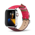 Genuine cow leather Apple Watch strap with metal pin buckle in black, fits 38/40mm and 42/44mm Apple Watch models