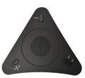 Black USB omnidirectional conference microphone with volume and mute buttons