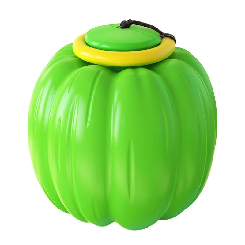 Plastic pumpkin dog chew toy with squeaker for small dogs in orange colour
