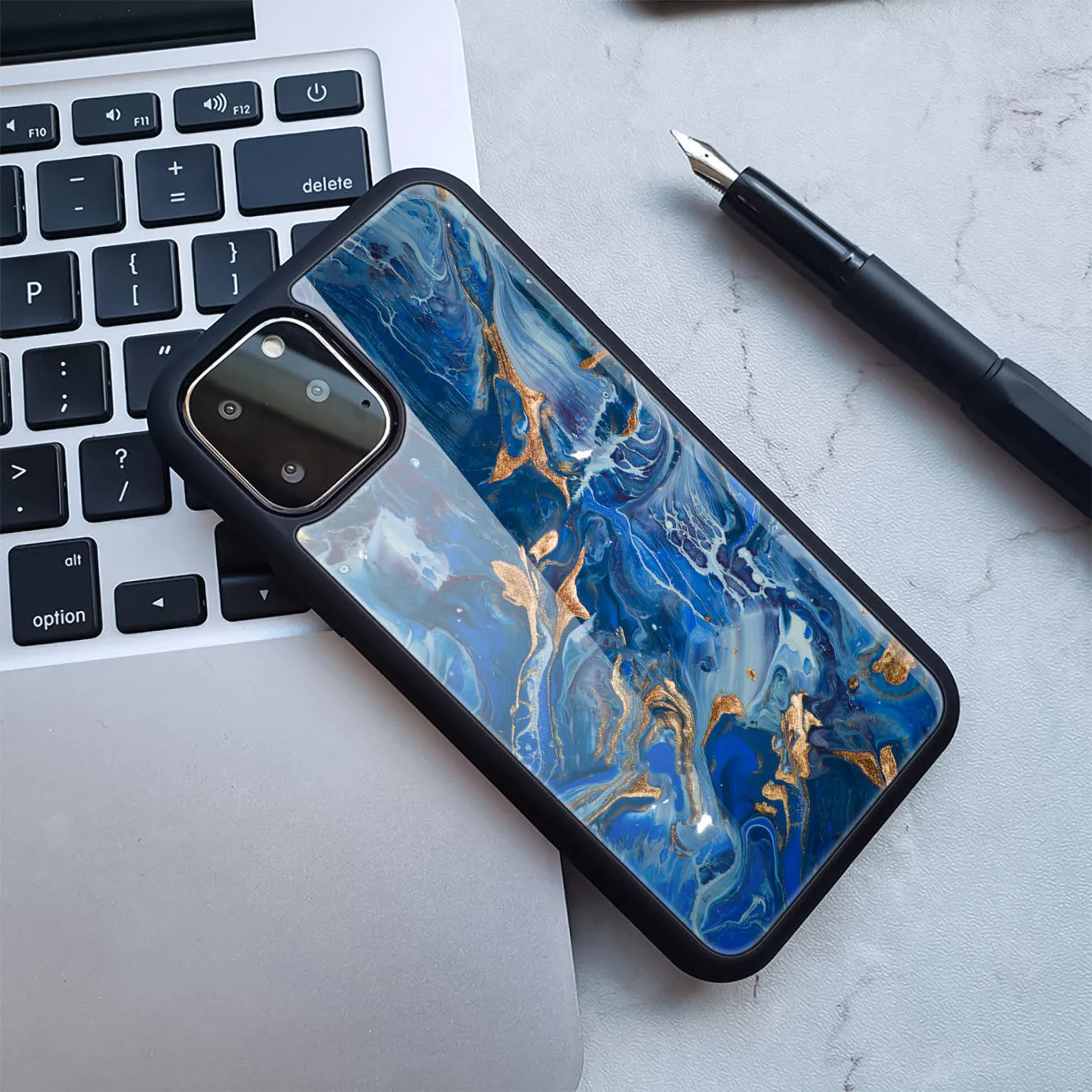 Marbled Huawei smartphone case with TPU and PC construction in multiple colour options
