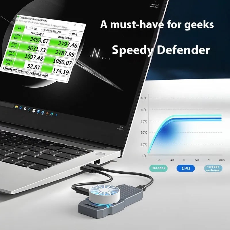 USB4 aluminium alloy hard disk enclosure for M.2 NVMe SSD with 40Gbps speed