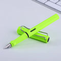 Ink sac pen with steel nib and plastic body, available in multiple colours including black blue green red yellow