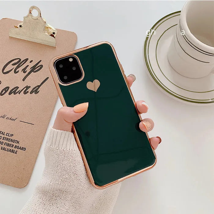 Solid colour TPU back cover phone case for iPhone, shown in Blue, Claret, Pink, and Green colour options.