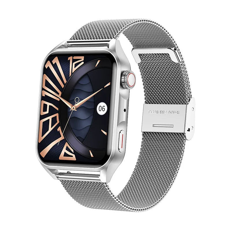 Smart watch with 1.8-inch AMOLED display on silicone wrist strap showing multi-dial screen