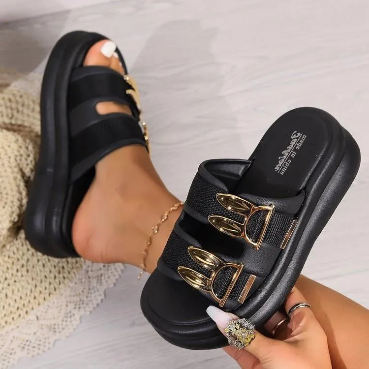 Women's suede slippers with soft rubber soles in apricot colour
