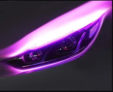 Car LED turn signal strip light with flowing animation pattern in silicone waterproof housing
