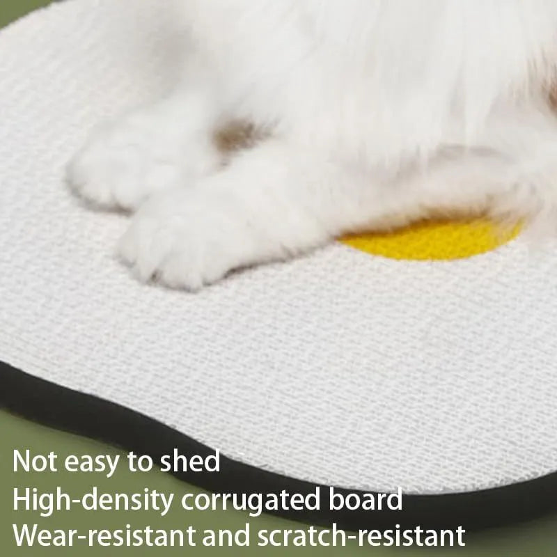 Wall mounted cat scratching board with corrugated surface in grey colour