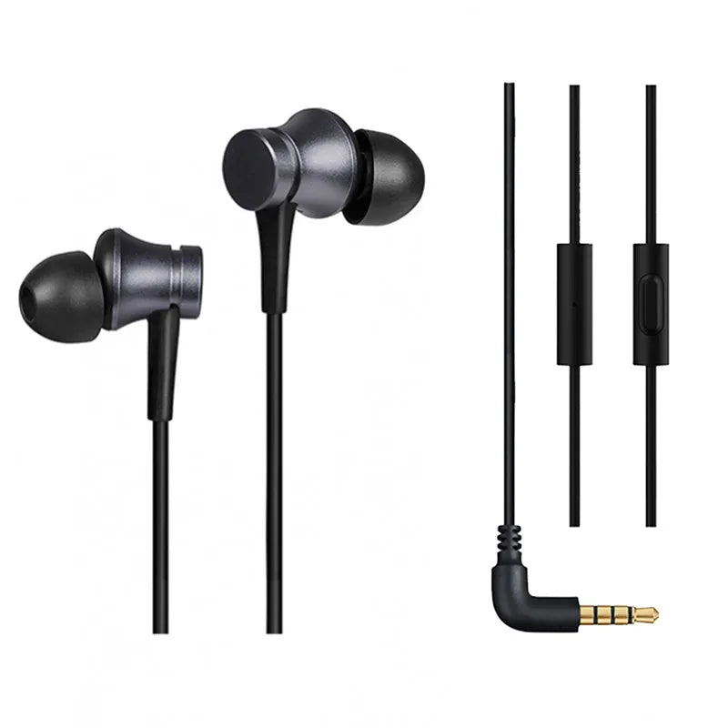 Piston wired in-ear headphones with 3.5mm audio jack in black, blue and red colour options