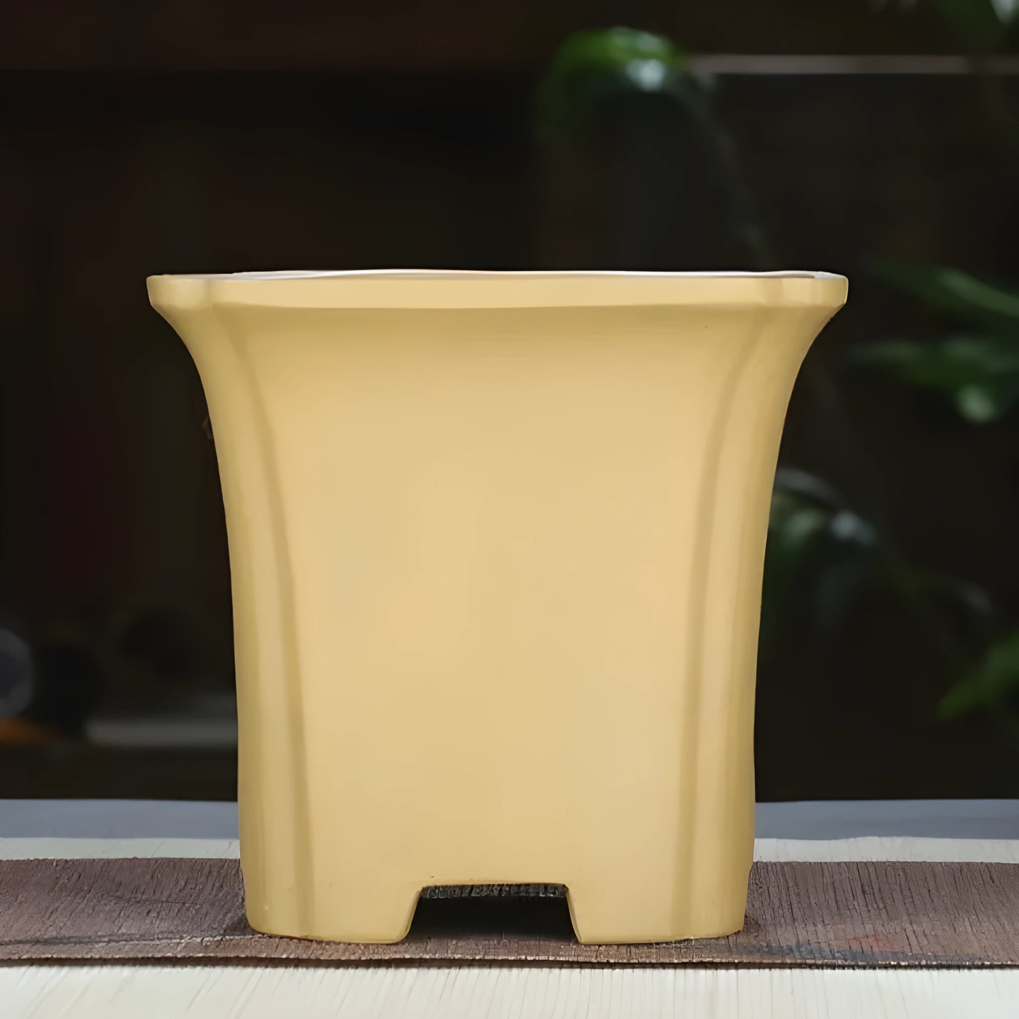 Purple clay orchid pot, classical square shape, 15.5 cm width, 13.8 cm opening, 14 cm height, fine pottery