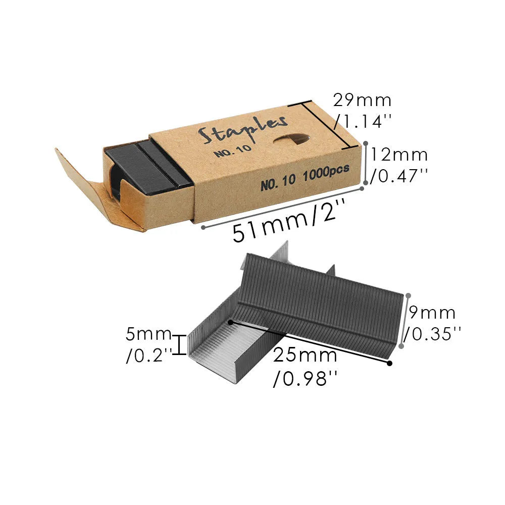 Box of 1000 metal staples for stapler refill in rose gold, black, purple, and rose red colour options.