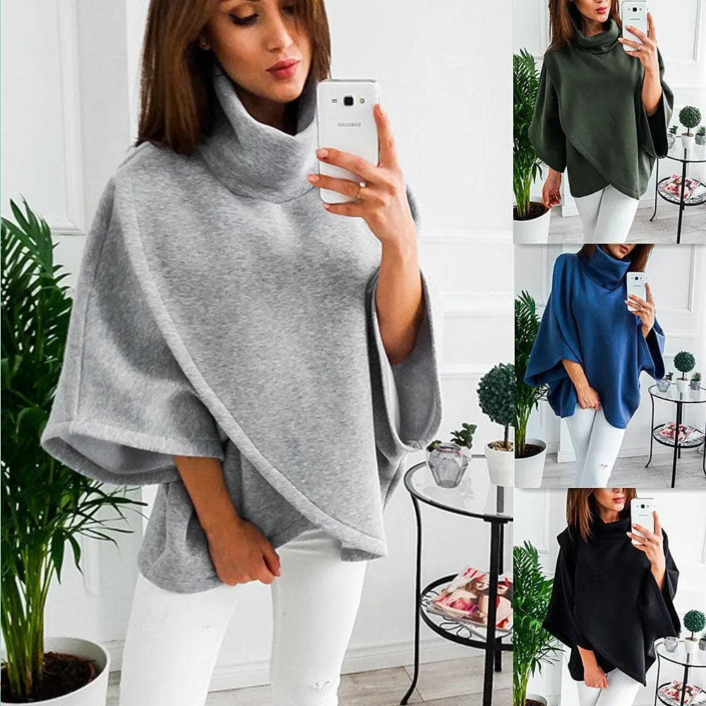 Long black batwing sleeve cardigan with stitching detail and a soft plus velvet lining.