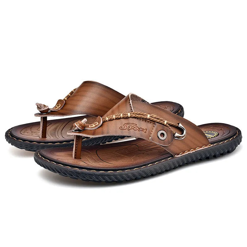 Men's non-slip casual slipper with PU leather upper, shown in available colours.