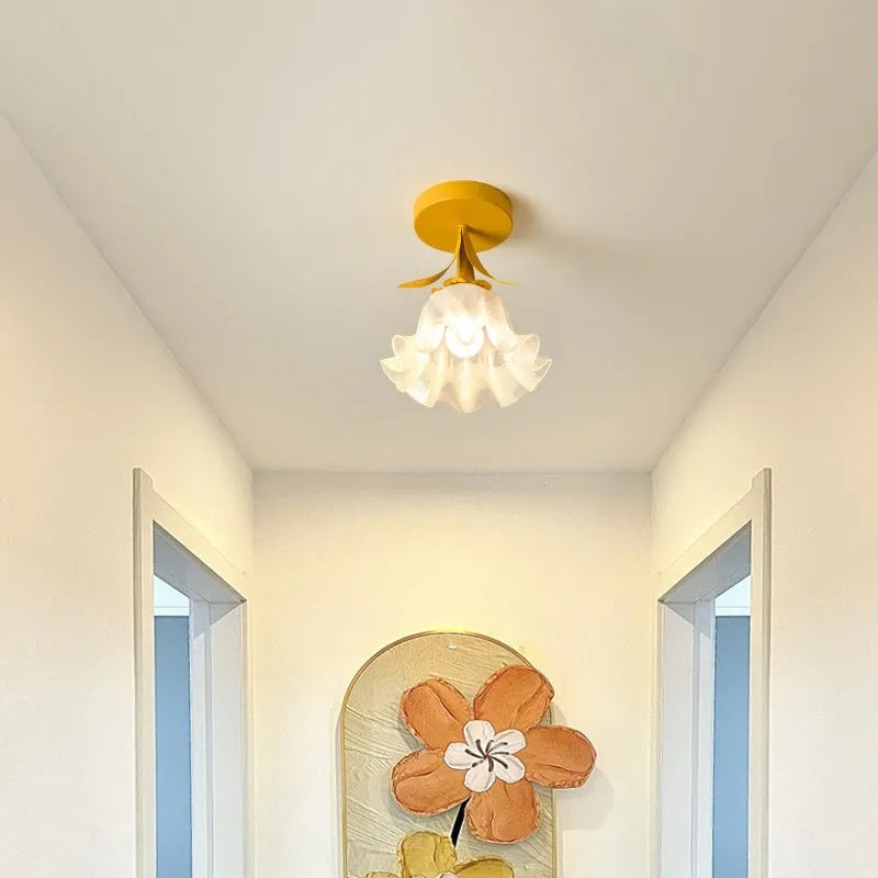 Cream Linglan flower design corridor aisle light with three-colour changing wall control