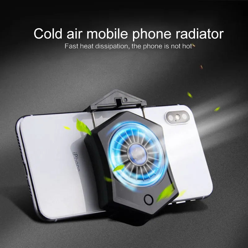 Black and white USB mobile phone cooling radiator for gaming smartphones