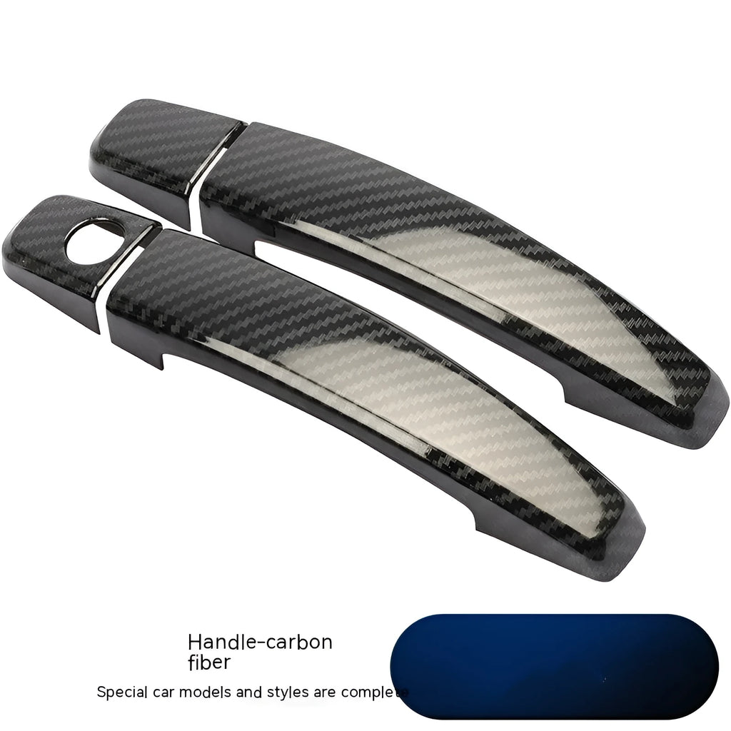 Carbon fibre pattern door handle cover for Opel Vauxhall Astra vehicles