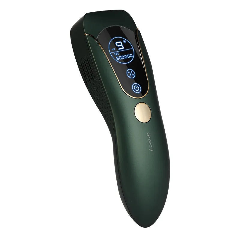 Sundial brand IPL hair removal device in green, pink or white colour on a white background.