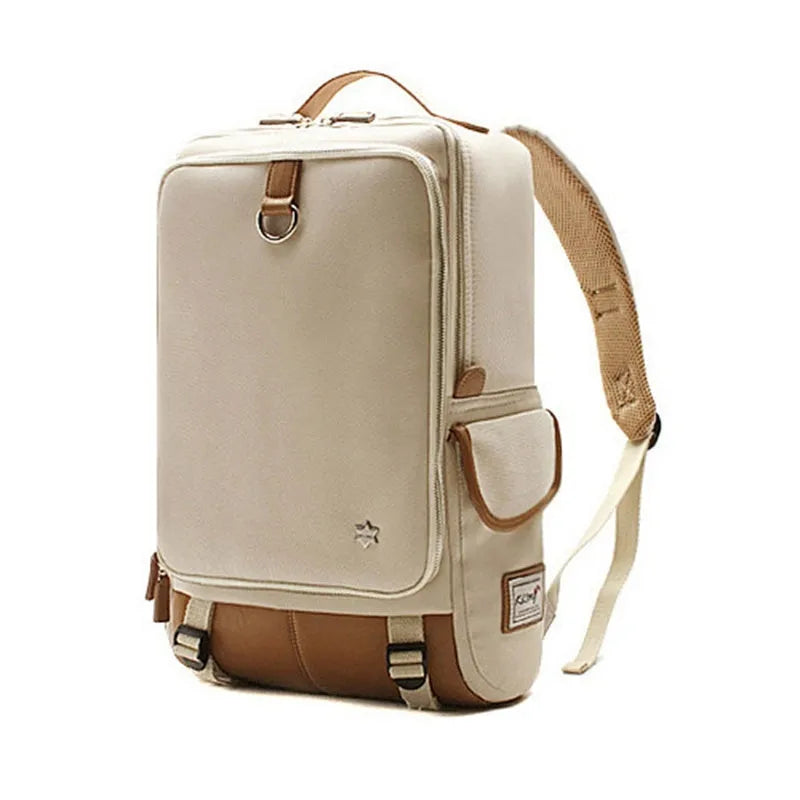 Men's modern Korean backpack in Oxford cloth showing army green colour option