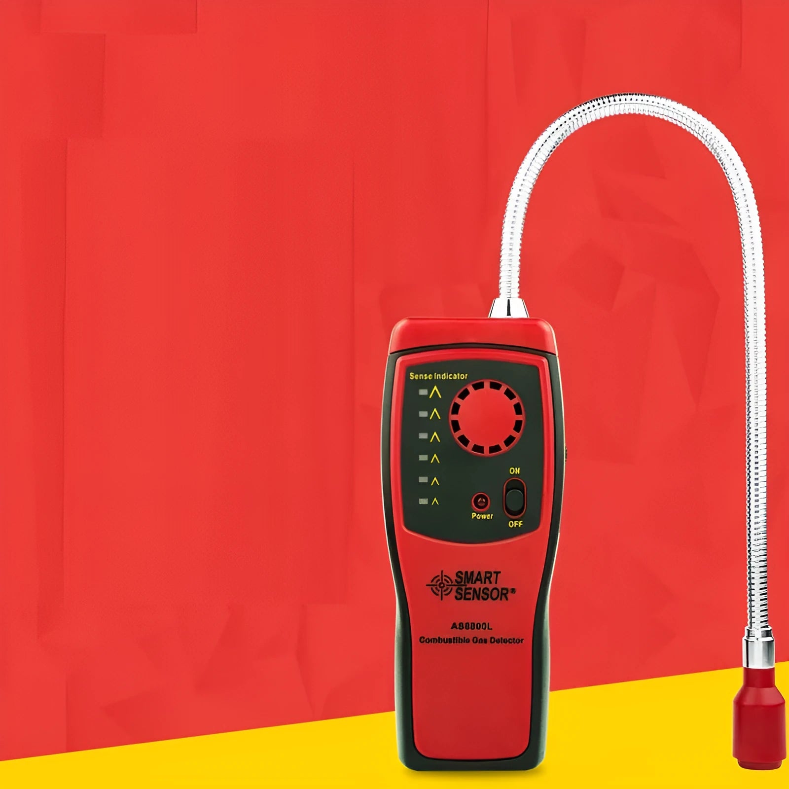 AS8800L portable flammable gas detector with LED alarm lights displaying on front panel